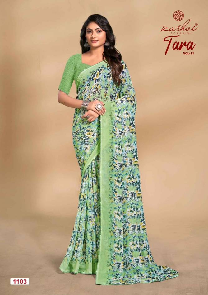 Tara Vol 11 By Kashvi Weightless Printed Sarees Wholesale Price In Surat